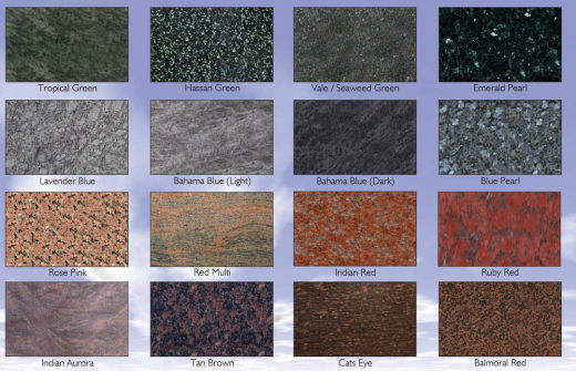 Premium+ Stone Colour Guide